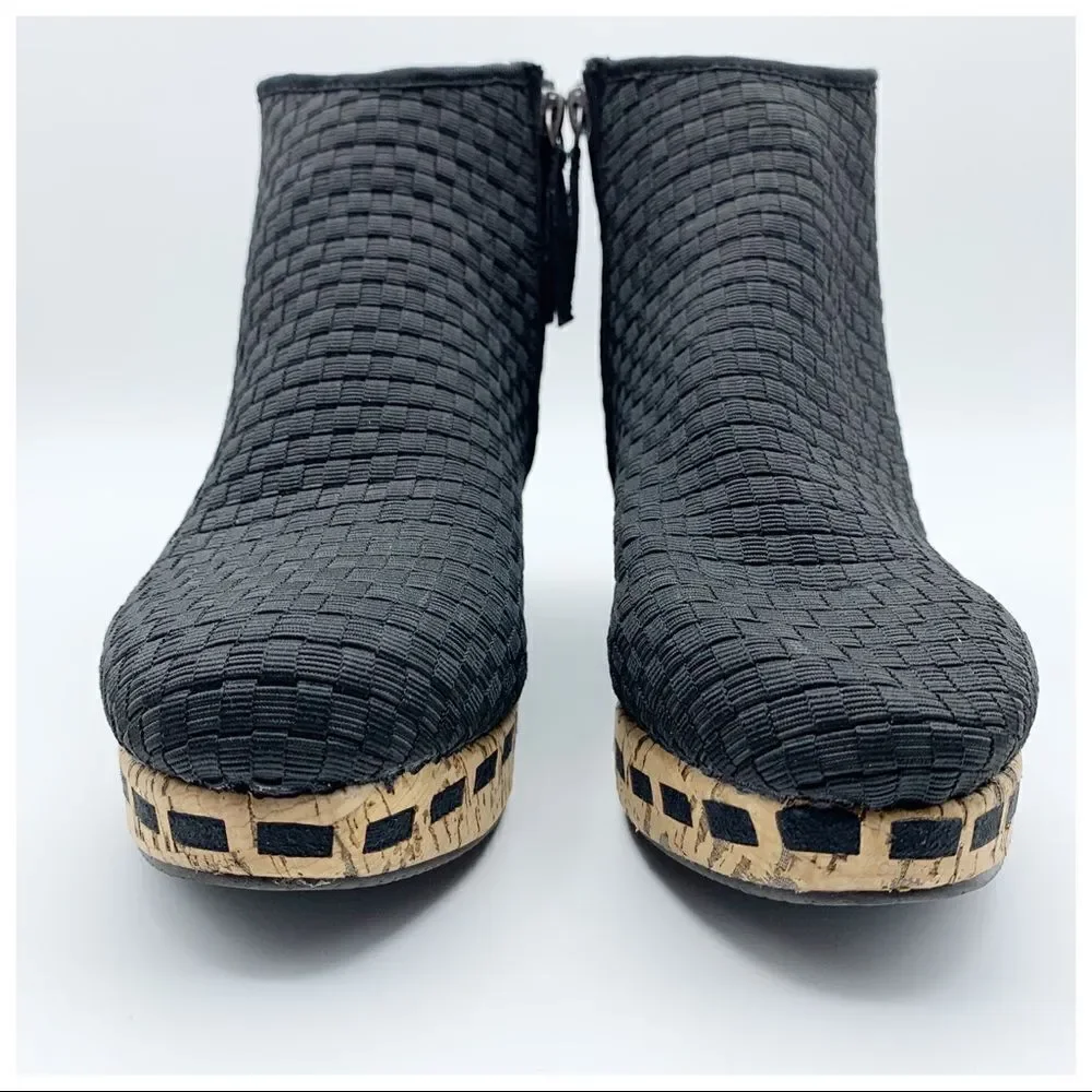 Zee Alexis‎ Engie Woven Wedge Platform Bootie Cork.